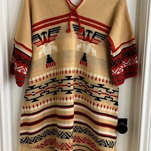 Southwestern Knit Poncho Tunic